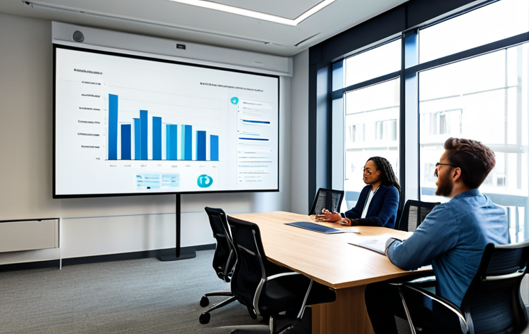 A diverse team of professionals engaged in a hybrid work meeting. Some team members are seated at a modern, well-lit conference table in a contemporary office, while others are visible on a large, high-definition screen participating via video conference. Digital whiteboards display clear project goals and visual data. The atmosphere is collaborative and productive. All subjects are fully clothed in professional business attire, appropriate attire, modest clothing. The image is professional photography, high-resolution, with natural light, depicting perfect anatomy, correct proportions, well-formed hands, proper finger count, and natural body proportions. safe for work, appropriate content, fully clothed.