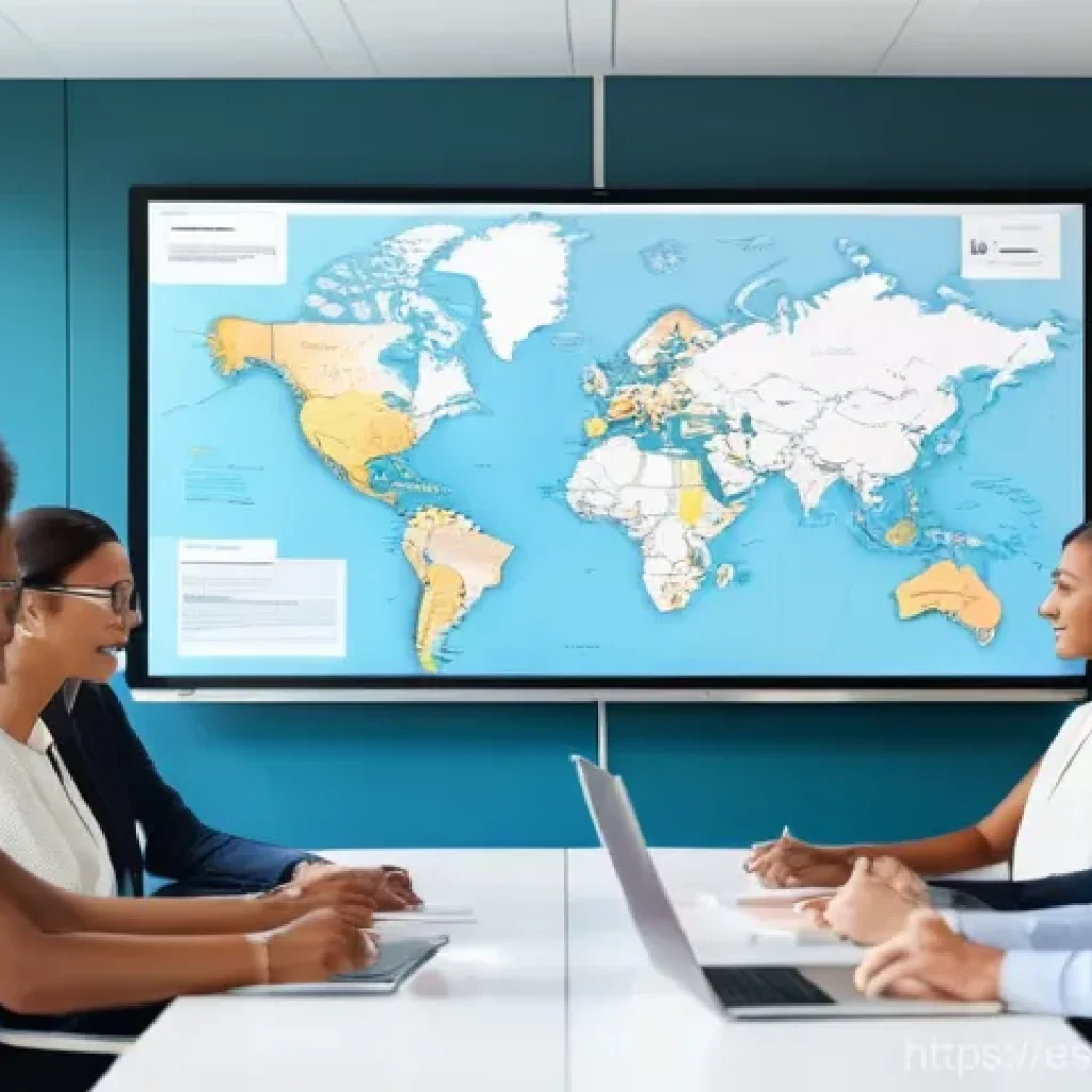 하이브리드 근무의 다문화 환경에서의 관리 - **Prompt 1: Global Hybrid Team Collaboration**
A diverse group of professionals from various cul...