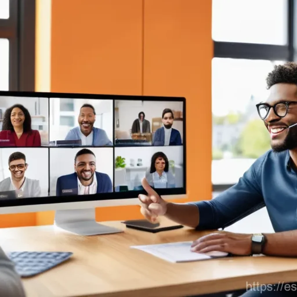 하이브리드 워크에서의 직원 관리 도구 - **Prompt: Seamless Hybrid Team Communication and Collaboration**
"A vibrant, dynamic image showc...