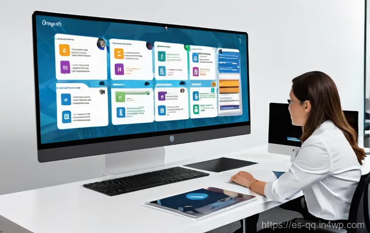 하이브리드 워크에서의 직원 관리 도구 - **Prompt: Seamless Hybrid Team Communication and Collaboration**
    "A vibrant, dynamic image showc...