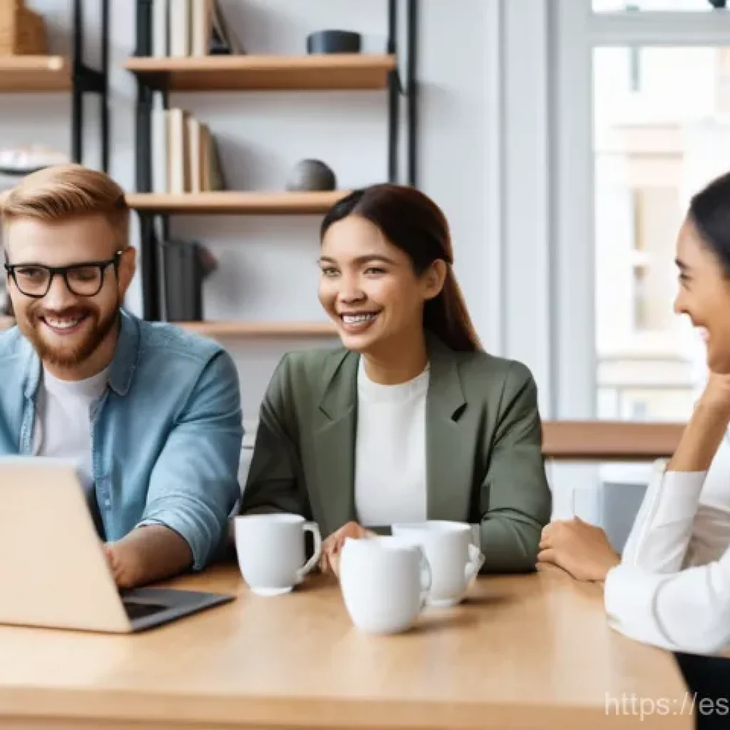 하이브리드 워크에서의 정서적 지원 제공 방법 - Cultivating Virtual Team Connections**
An image of a diverse group of four professionals (two women...